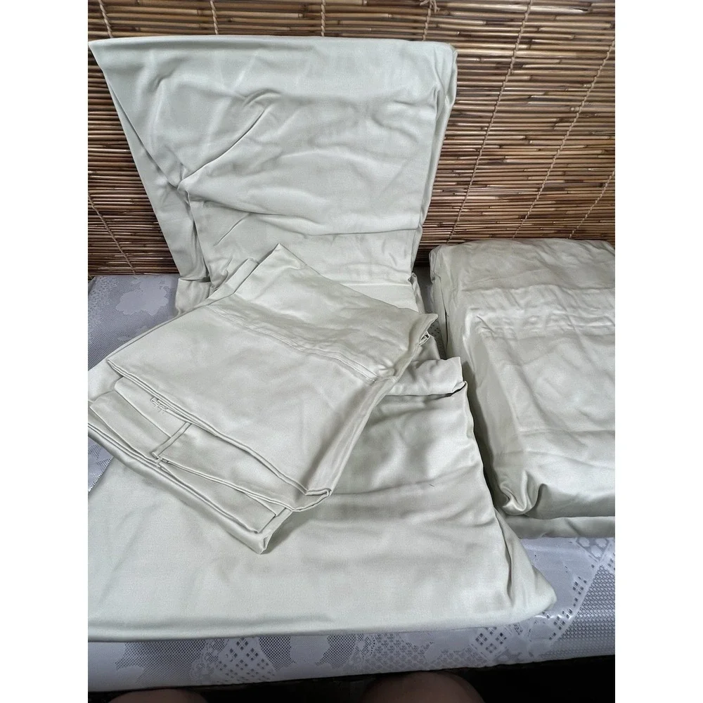 WAMSUTTA 625 Thread Pima Cott CAL KING Sheet Set SOLID LIGHT GREEN , NEW